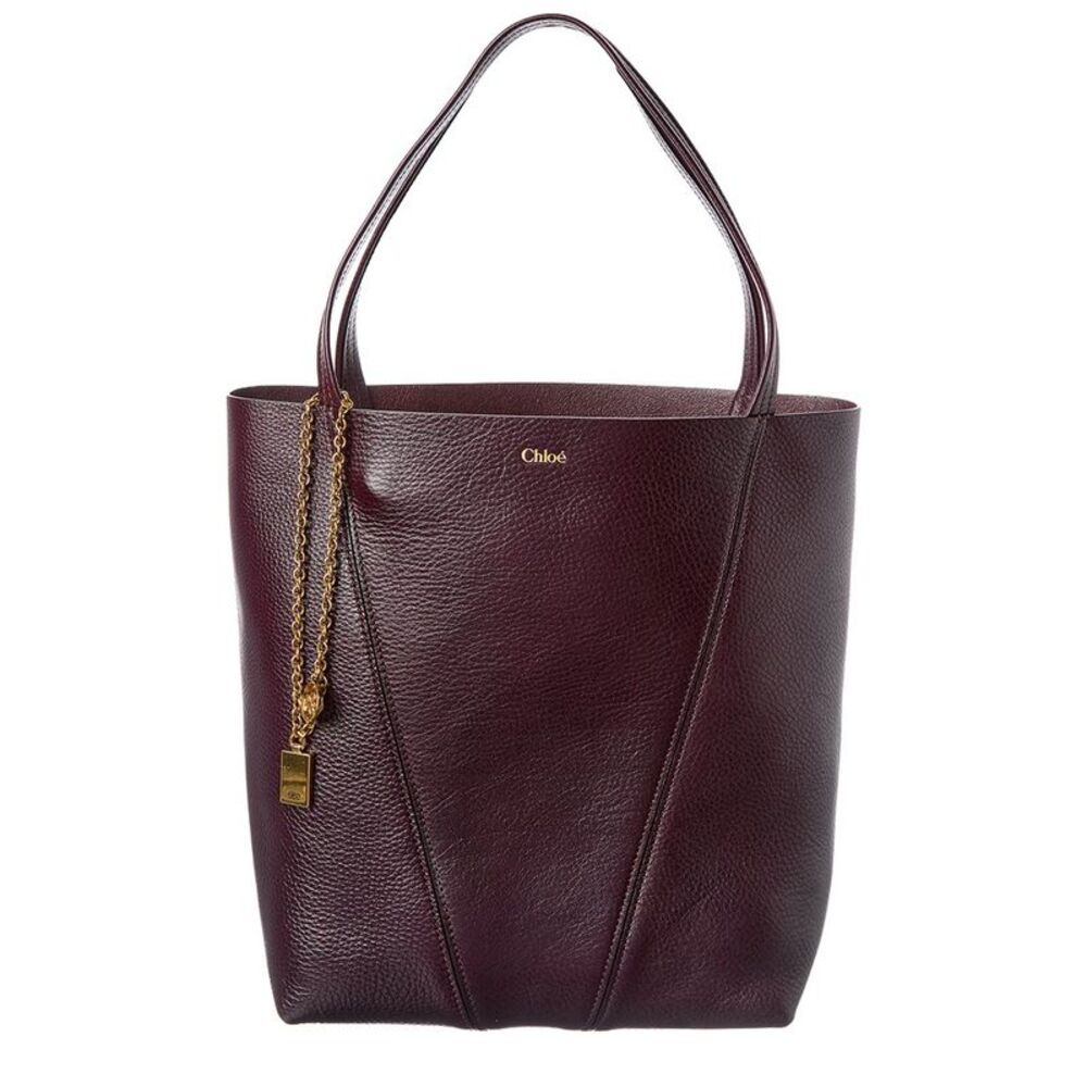 Chloé Spin Leather Tote, Purple